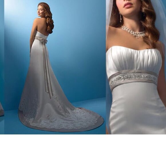 Nwt Wedding Dress By Alfred Angelo Size Medium - Picture 2 of 4